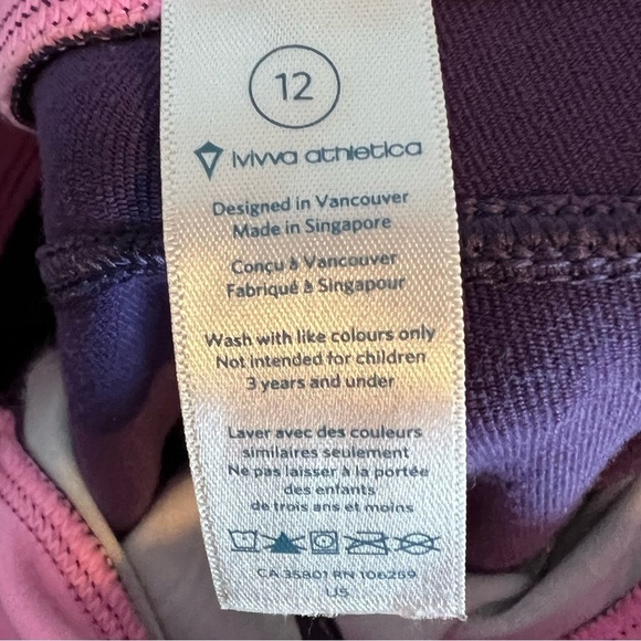 Ivivva by Lululemon Patterned Purple Leggings with Stirrups - Picture 5 of 7